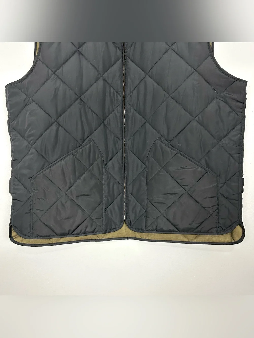 J. Crew Walker Quilted Vest Men’s Size XL Full Zip Front Mock Neck Hand Pockets